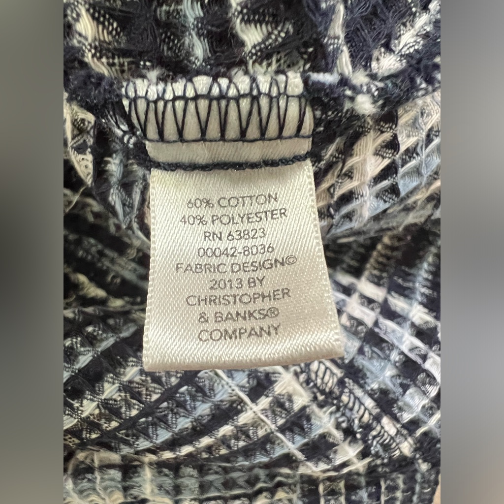 Christopher & Banks Nwt Zip Jacket Lightweight M Womens Navy White Plaid Waffle — image 8 of 8